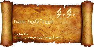 Ganz Györgyi névjegykártya